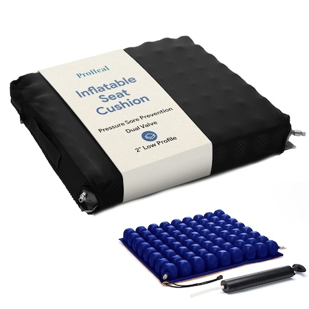 Proheal Pressure Redistribution Wheelchair Air Cushion 18 x 18 2" Includes Pump, Repair Kit PH-78007-AIR-18X18X2